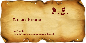 Matus Emese névjegykártya